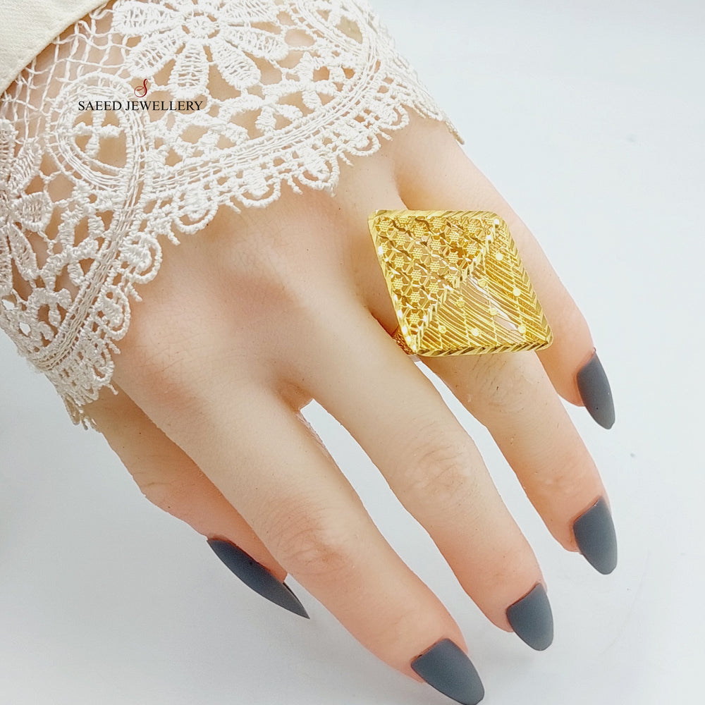 Beehive Ring Made Of 21K Yellow Gold by Saeed Jewelry-27767
