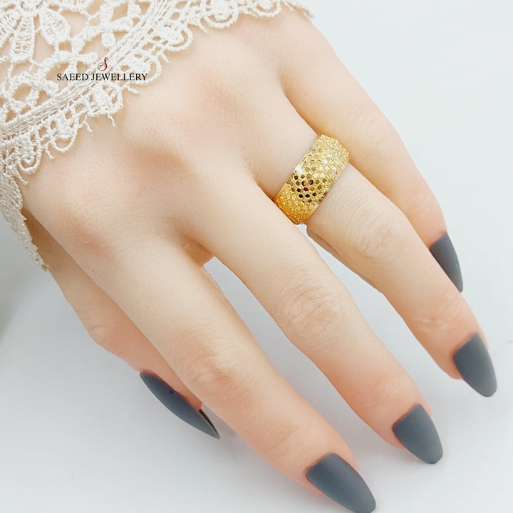 21K Gold Beehive Wedding Ring by Saeed Jewelry - Image 5