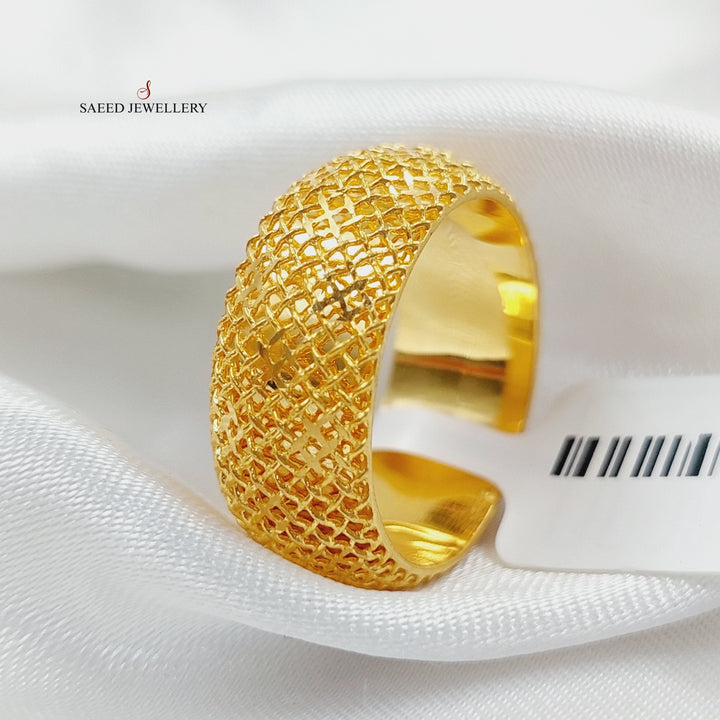 21K Gold Beehive Wedding Ring by Saeed Jewelry - Image 3