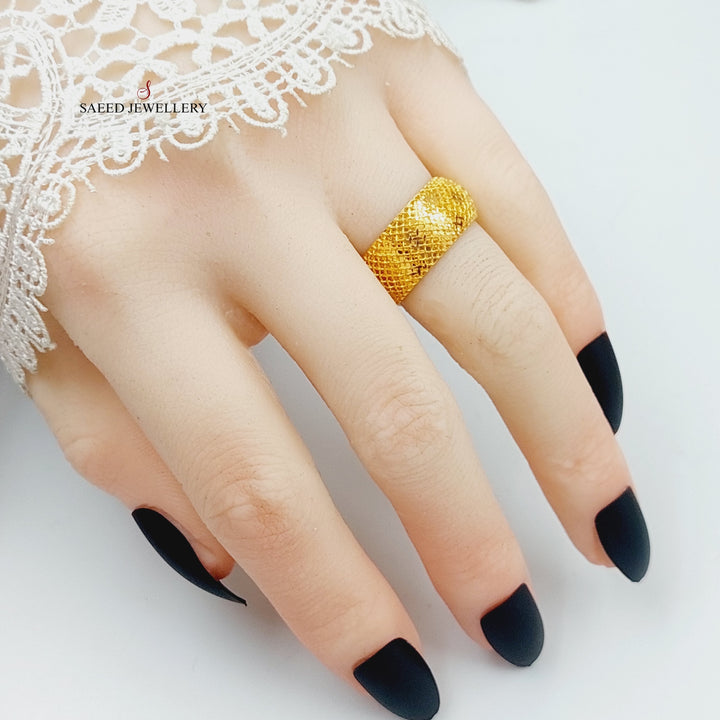 21K Gold Beehive Wedding Ring by Saeed Jewelry - Image 4
