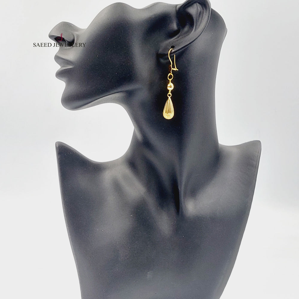 21K Gold Bell Earrings by Saeed Jewelry - Image 2