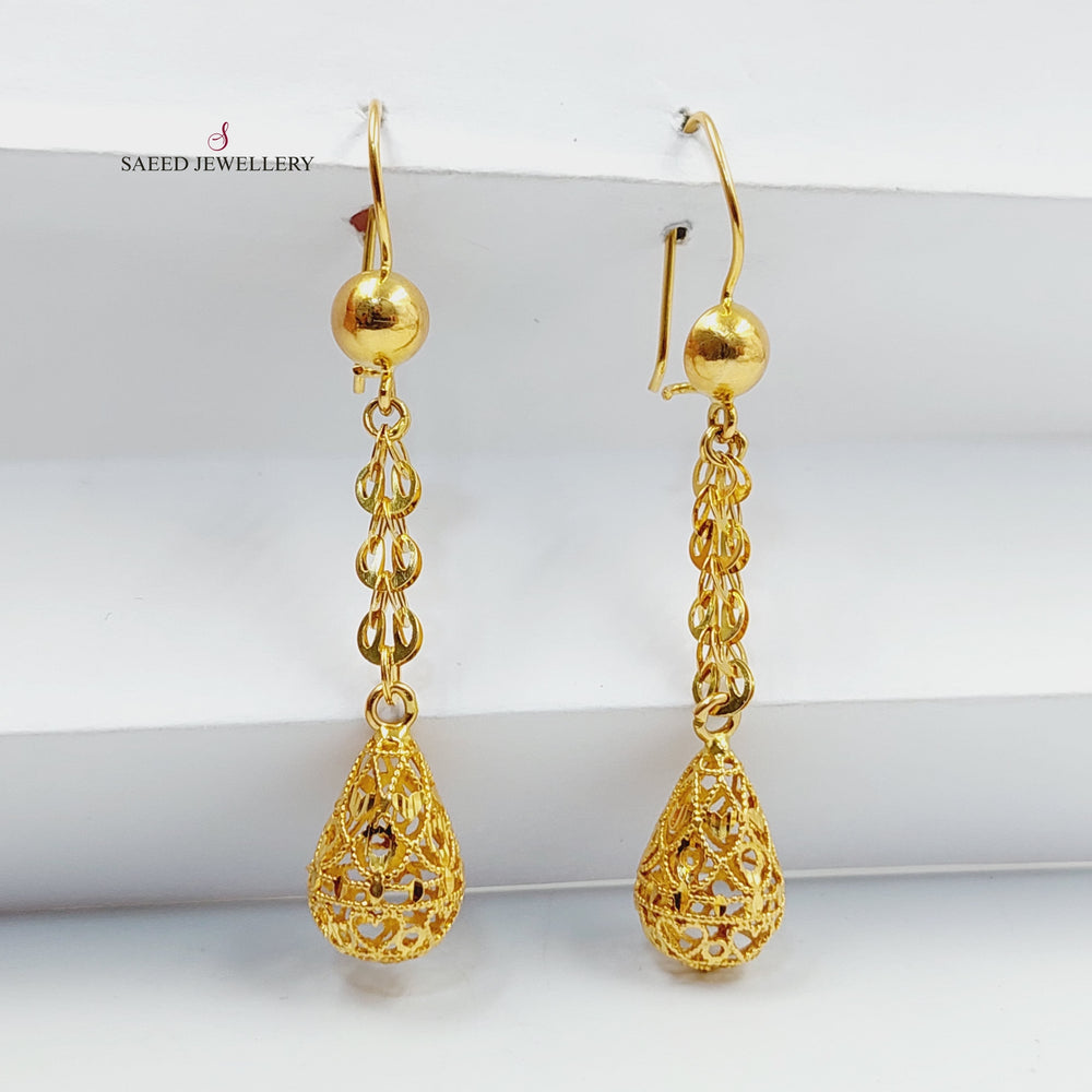 21K Gold Bell Earrings by Saeed Jewelry - Image 2