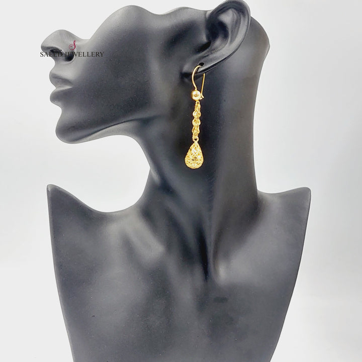 21K Gold Bell Earrings by Saeed Jewelry - Image 3
