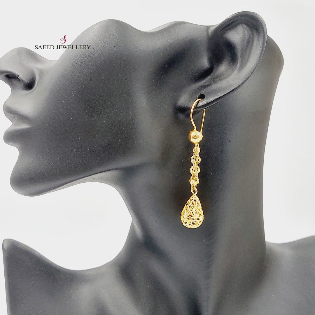 21K Gold Bell Earrings by Saeed Jewelry - Image 4