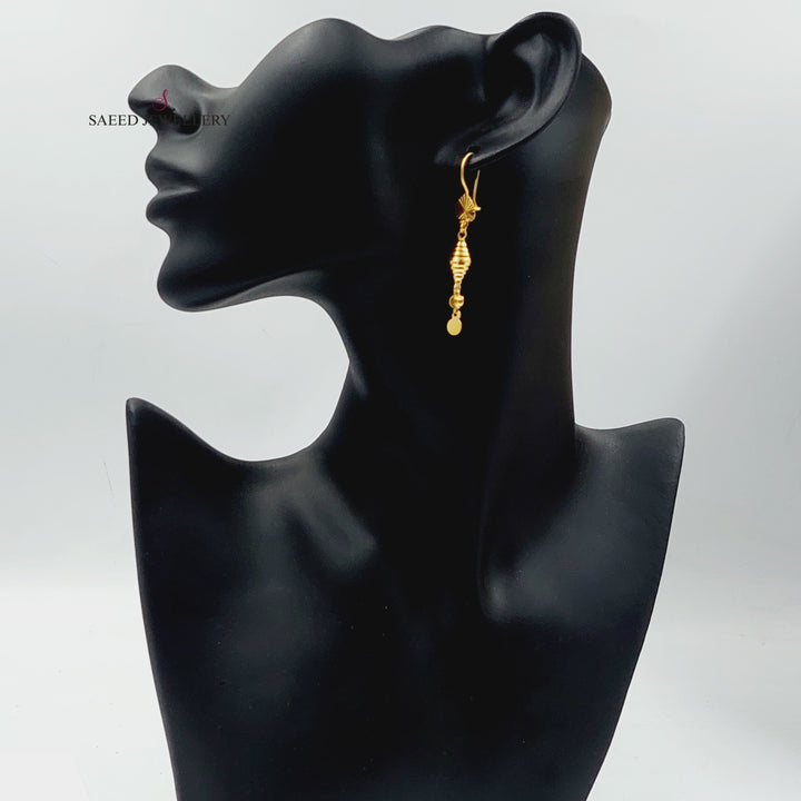 21K Gold Bell Earrings by Saeed Jewelry - Image 3