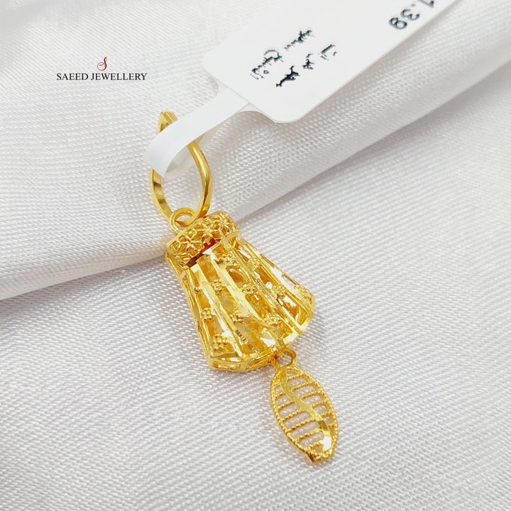 21K Gold Bell Pendant by Saeed Jewelry - Image 3