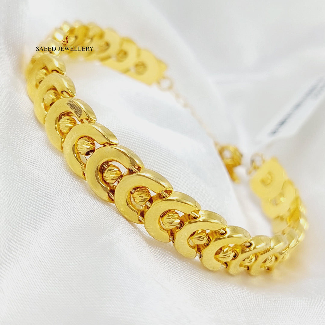 21K Gold Cuban Links Bangle Bracelet by Saeed Jewelry - Image 3