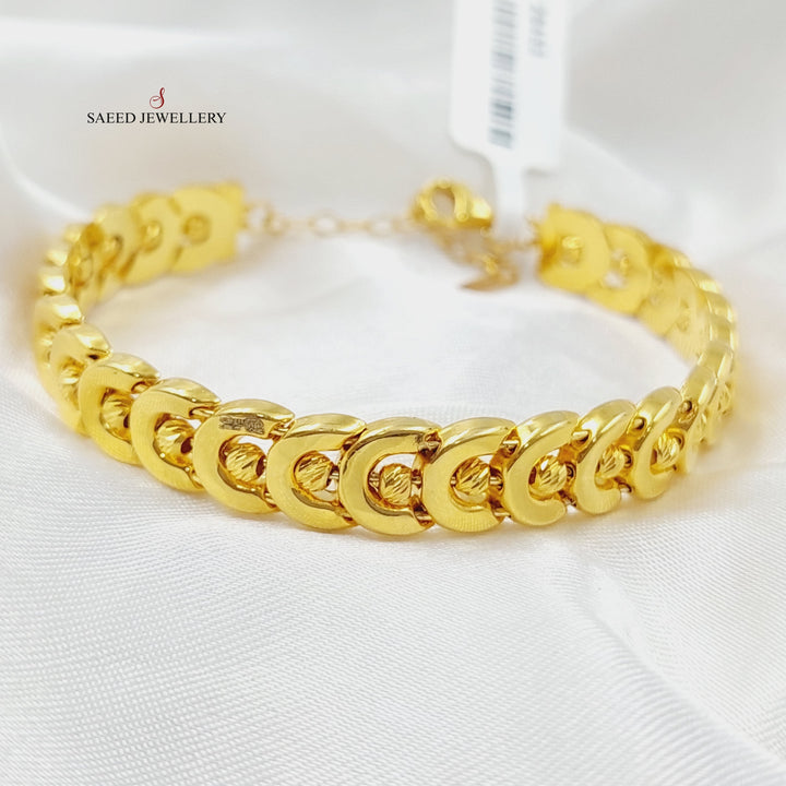 21K Gold Cuban Links Bangle Bracelet by Saeed Jewelry - Image 1