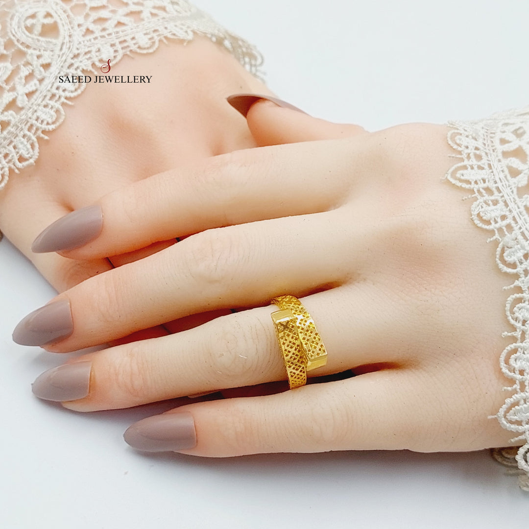 21K Gold Belt Ring by Saeed Jewelry - Image 4