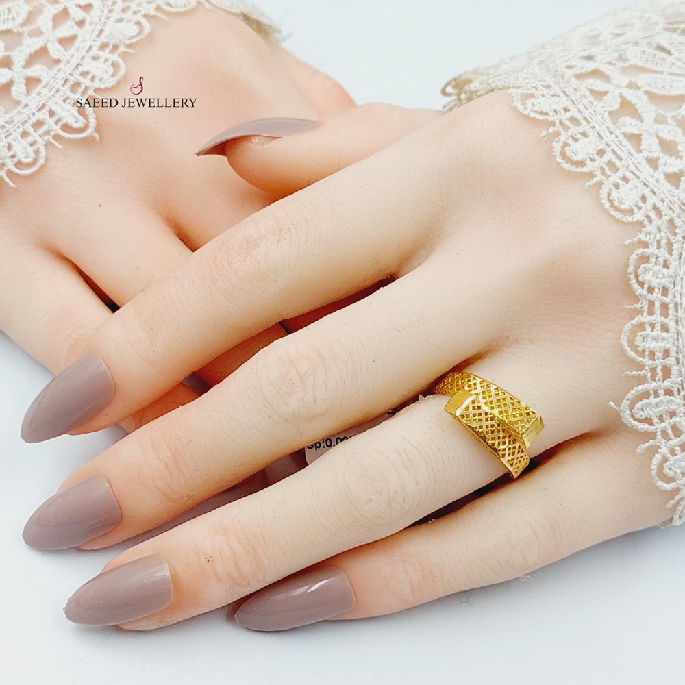 21K Gold Belt Ring by Saeed Jewelry - Image 2