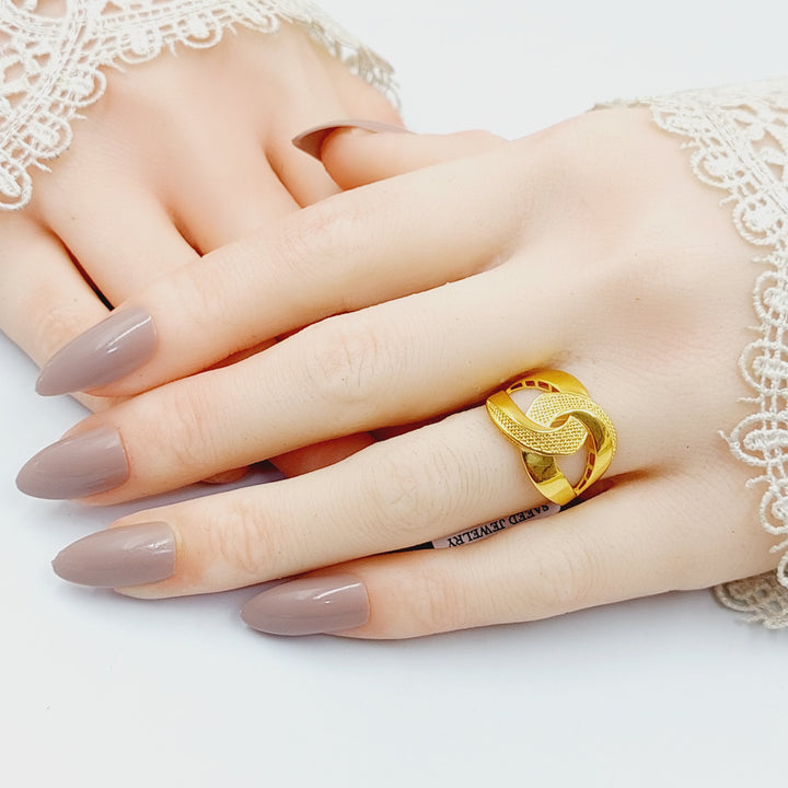 Belt Ring  Made of 21K Yellow Gold by Saeed Jewelry-31033