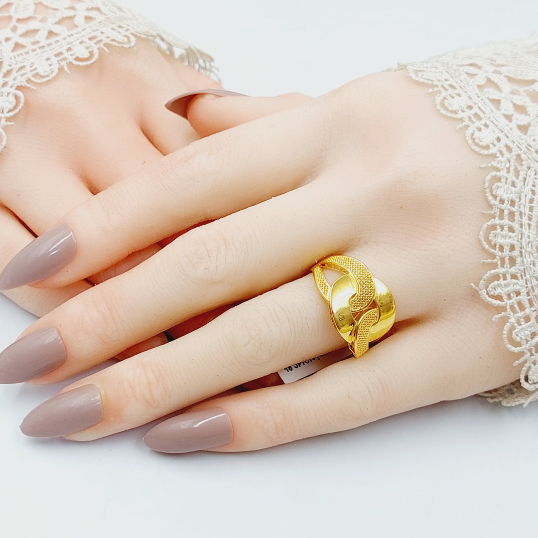 Belt Ring  Made of 21K Yellow Gold by Saeed Jewelry-31034