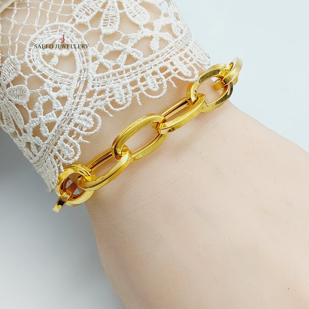 21K Gold Bold Cuban Links Bracelet by Saeed Jewelry - Image 2