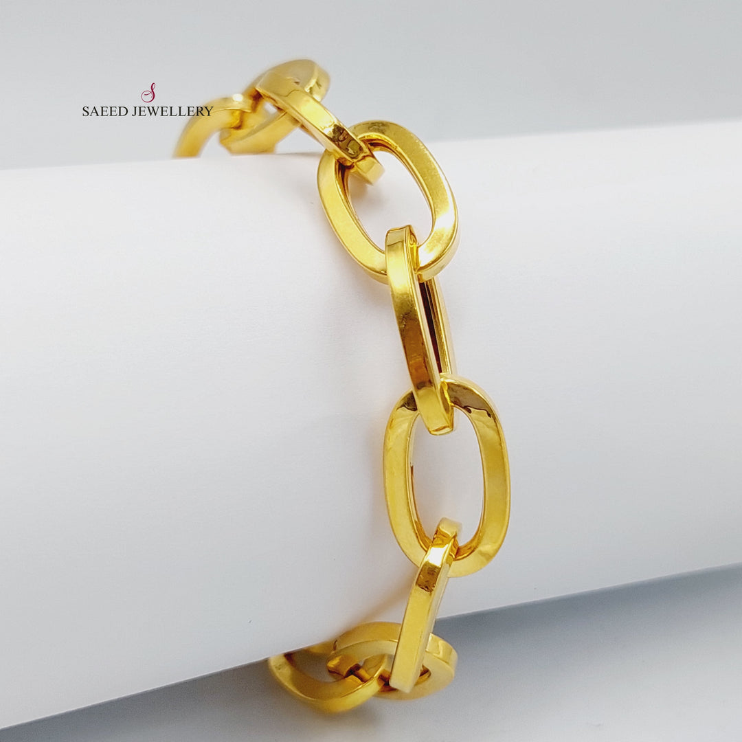 21K Gold Bold Cuban Links Bracelet by Saeed Jewelry - Image 3