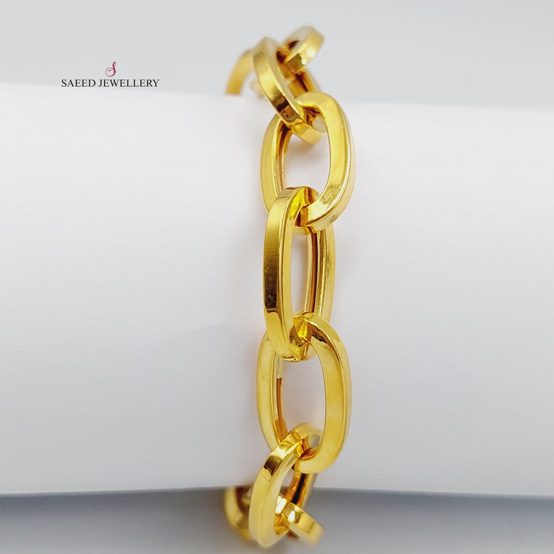 21K Gold Bold Cuban Links Bracelet by Saeed Jewelry - Image 5