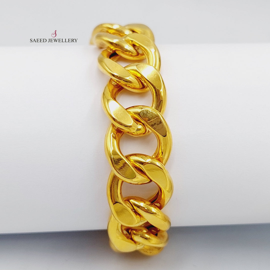 21K Gold Bold Cuban Links Bracelet by Saeed Jewelry - Image 5