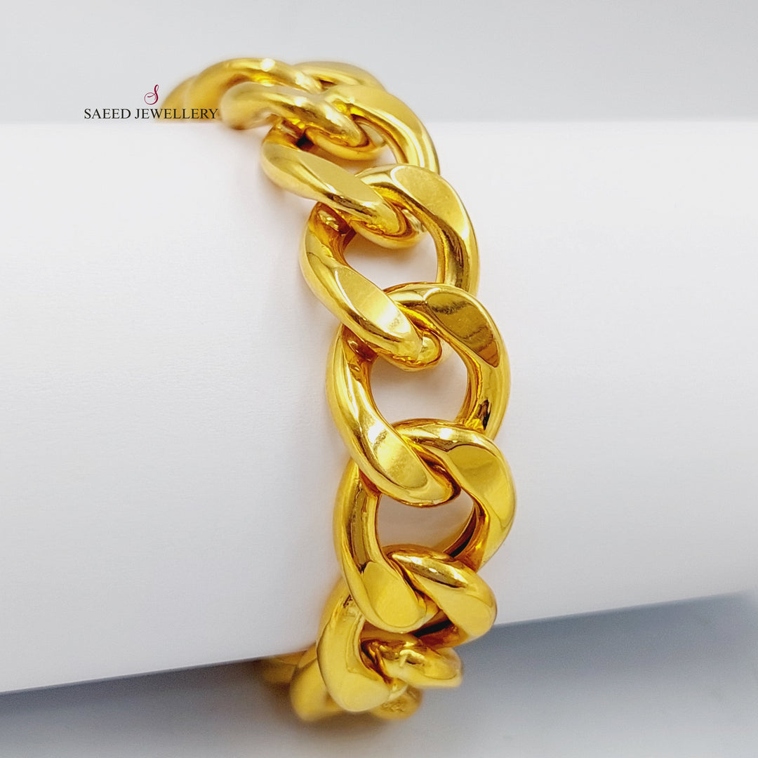 21K Gold Bold Cuban Links Bracelet by Saeed Jewelry - Image 1