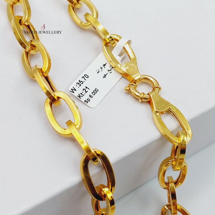 21K Gold Bold Cuban Links Necklace by Saeed Jewelry - Image 5