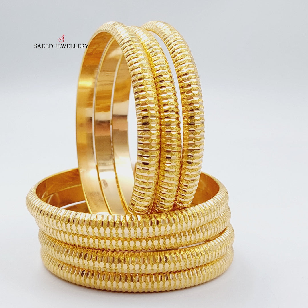 21K Gold Bold Laser Bangle by Saeed Jewelry - Image 5