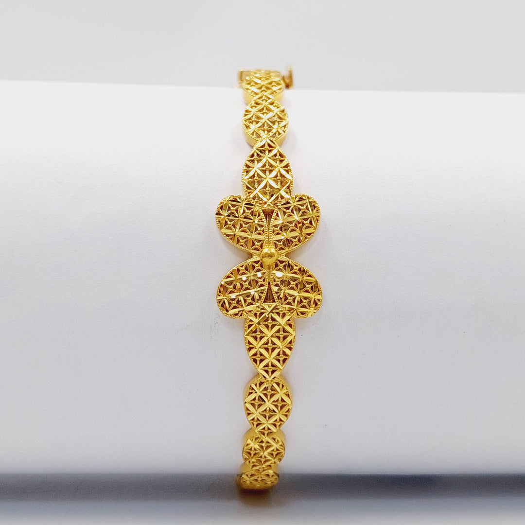 21K Gold Butterfly Bangle Bracelet by Saeed Jewelry - Image 5