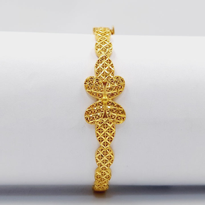 21K Gold Butterfly Bangle Bracelet by Saeed Jewelry - Image 5