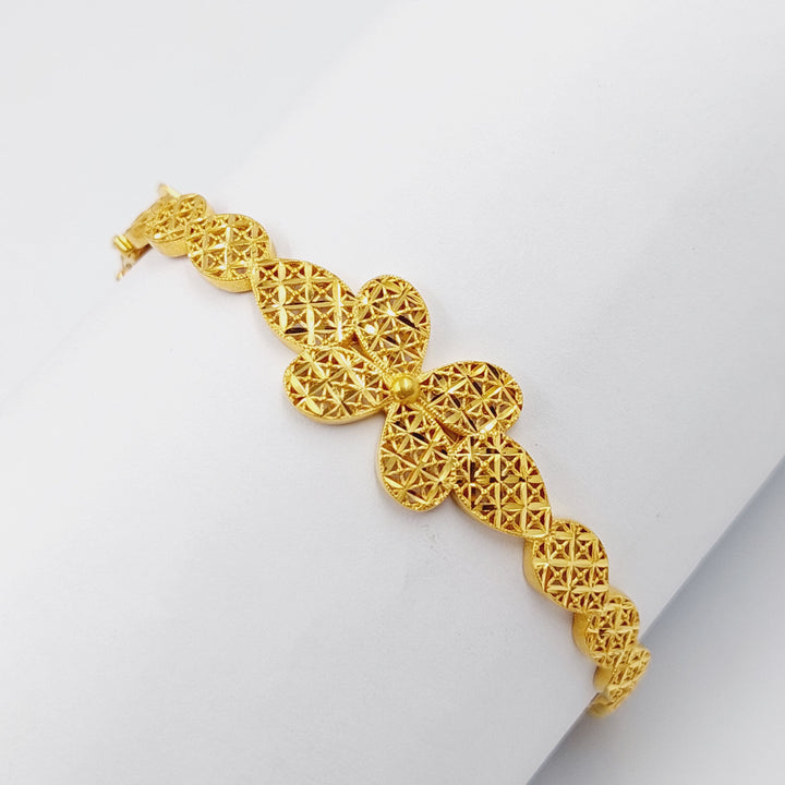 21K Gold Butterfly Bangle Bracelet by Saeed Jewelry - Image 1