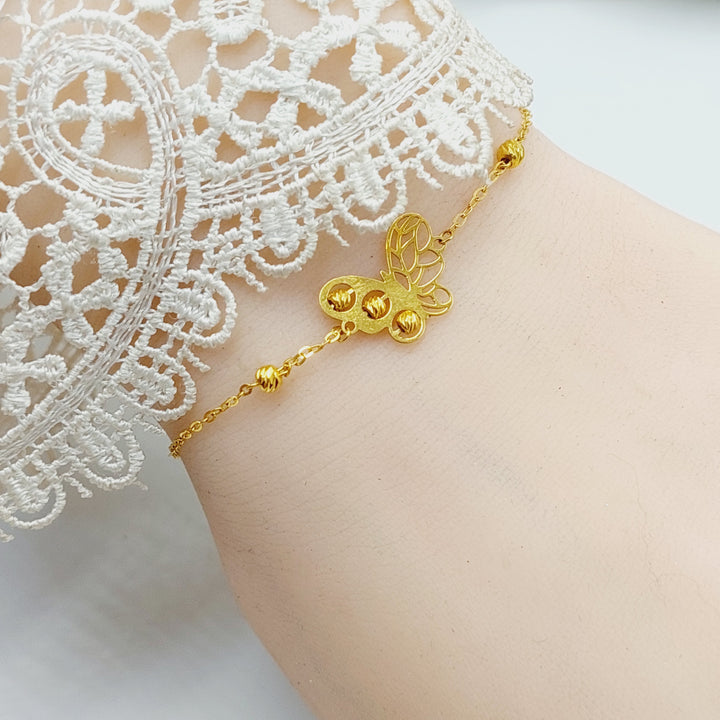 21K Gold Butterfly Bracelet by Saeed Jewelry - Image 3