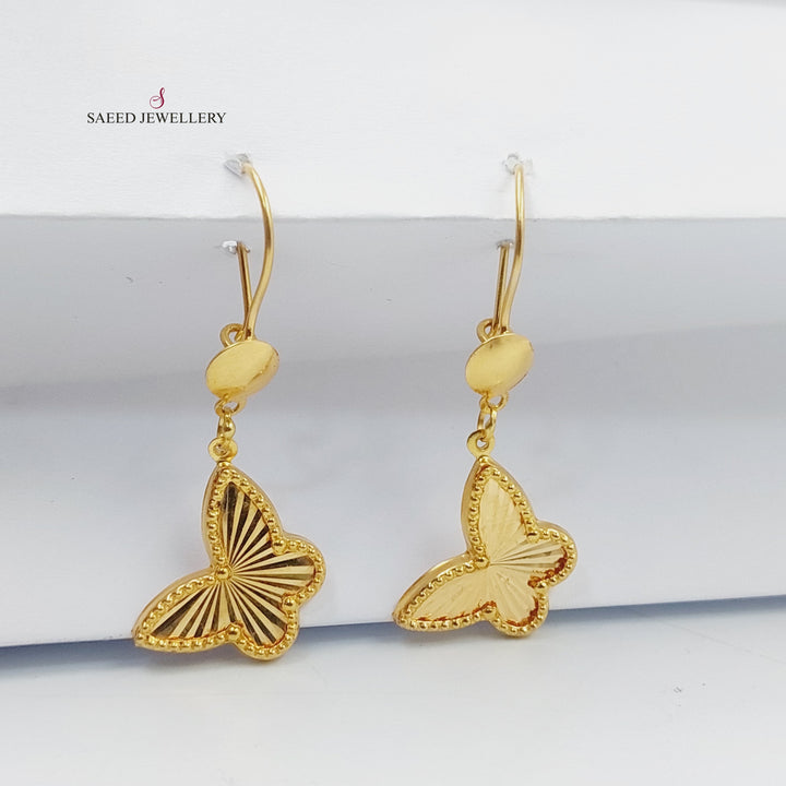 21K Gold Butterfly Earrings by Saeed Jewelry - Image 2