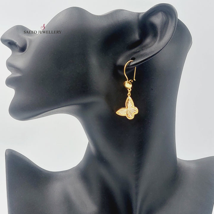 21K Gold Butterfly Earrings by Saeed Jewelry - Image 3
