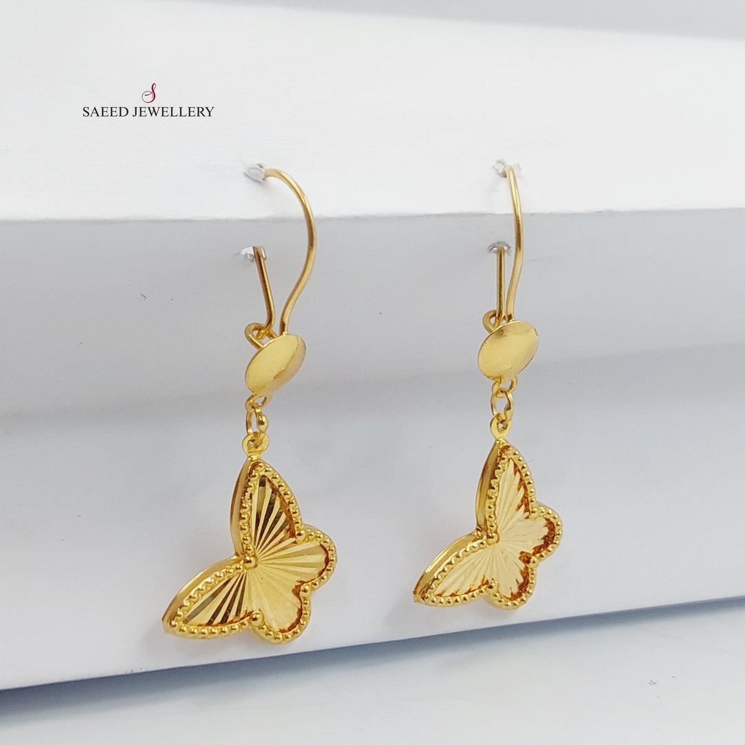 21K Gold Butterfly Earrings by Saeed Jewelry - Image 1