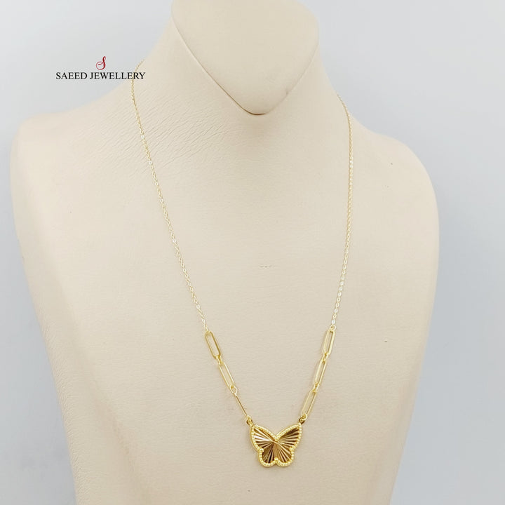 18K Gold Butterfly Necklace by Saeed Jewelry - Image 3