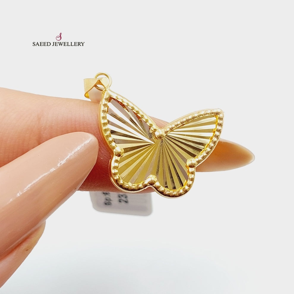Butterfly Pendant Made Of 18K Yellow Gold by Saeed Jewelry-28516