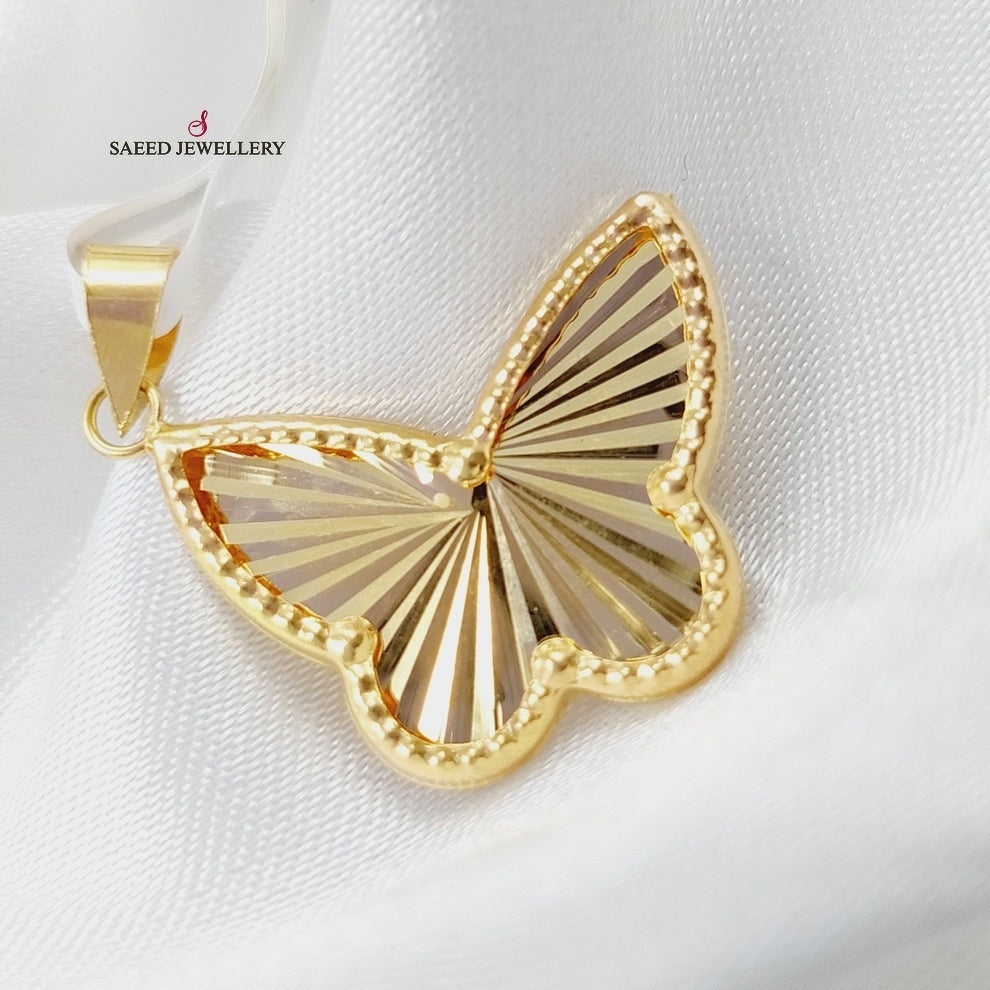 18K Gold Butterfly Pendant by Saeed Jewelry - Image 2