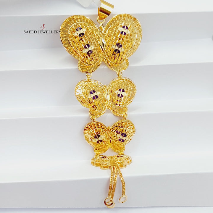 21K Gold Butterfly Pendant by Saeed Jewelry - Image 1