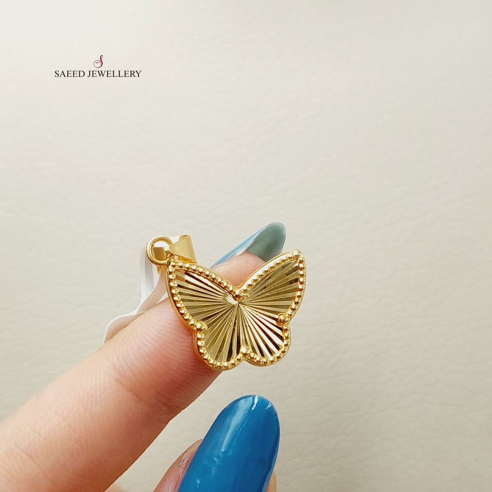 21K Gold Butterfly Pendant by Saeed Jewelry - Image 2