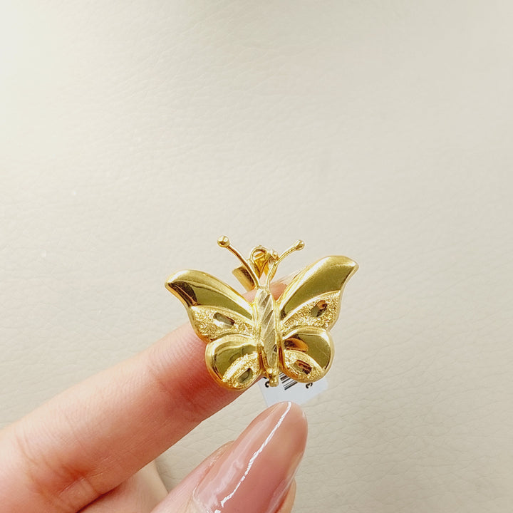 21K Gold Butterfly Pendant by Saeed Jewelry - Image 2