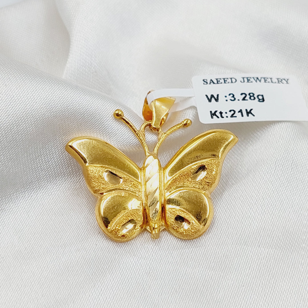 21K Gold Butterfly Pendant by Saeed Jewelry - Image 3