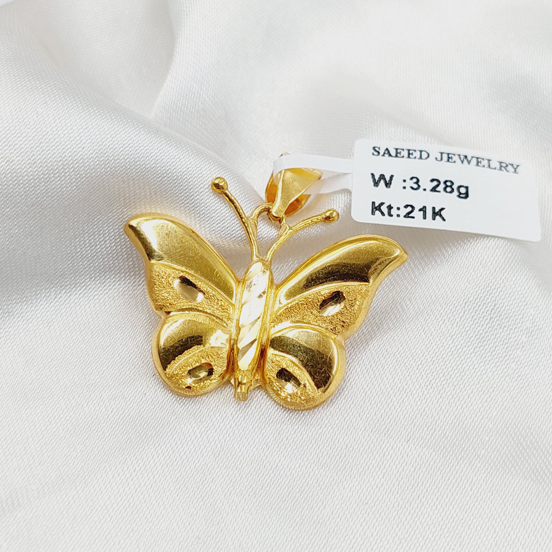 21K Gold Butterfly Pendant by Saeed Jewelry - Image 5