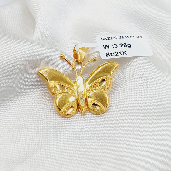 21K Gold Butterfly Pendant by Saeed Jewelry - Image 1