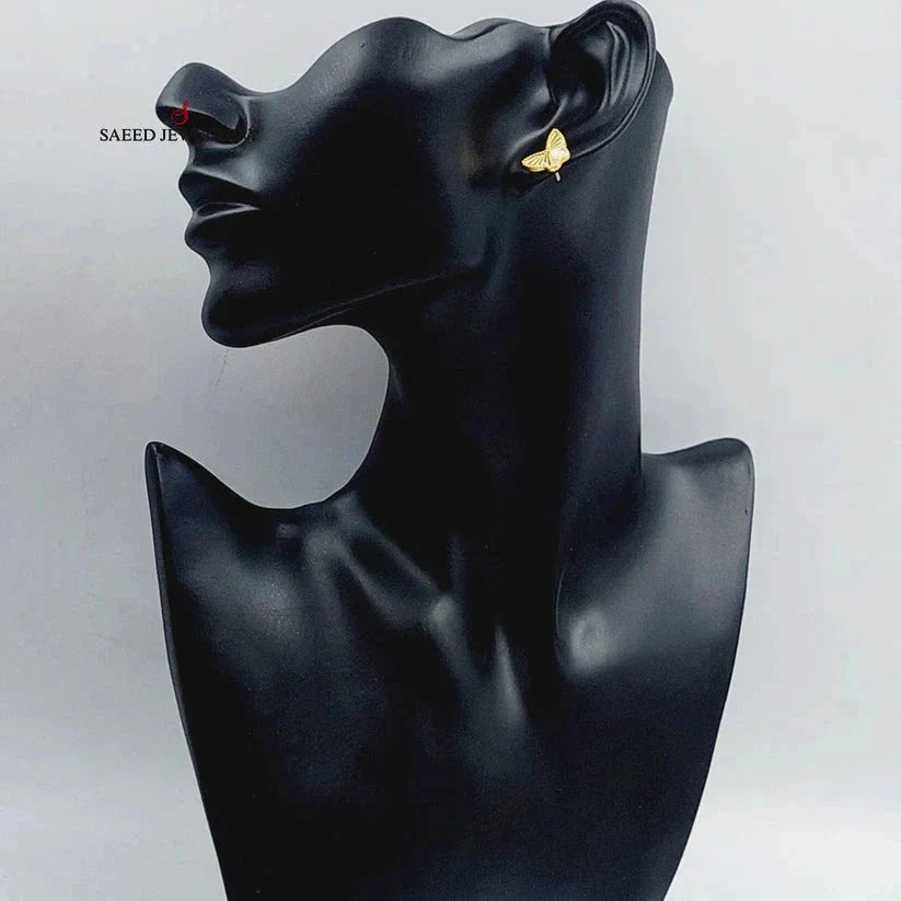 Butterfly Screw Earrings  Made Of 18K Yellow Gold by Saeed Jewelry-28841