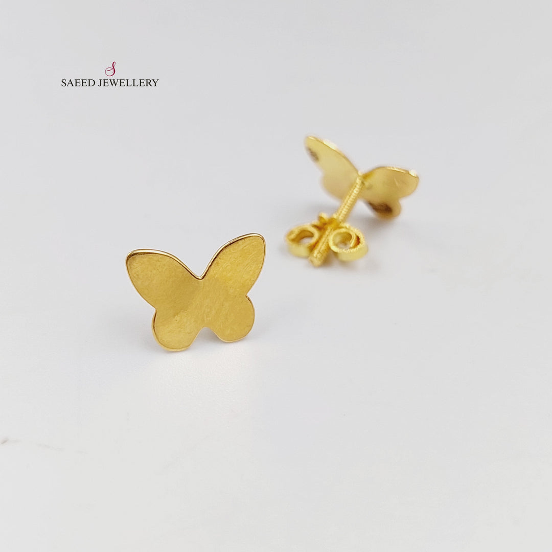 18K Gold Butterfly Screw Earrings by Saeed Jewelry - Image 1