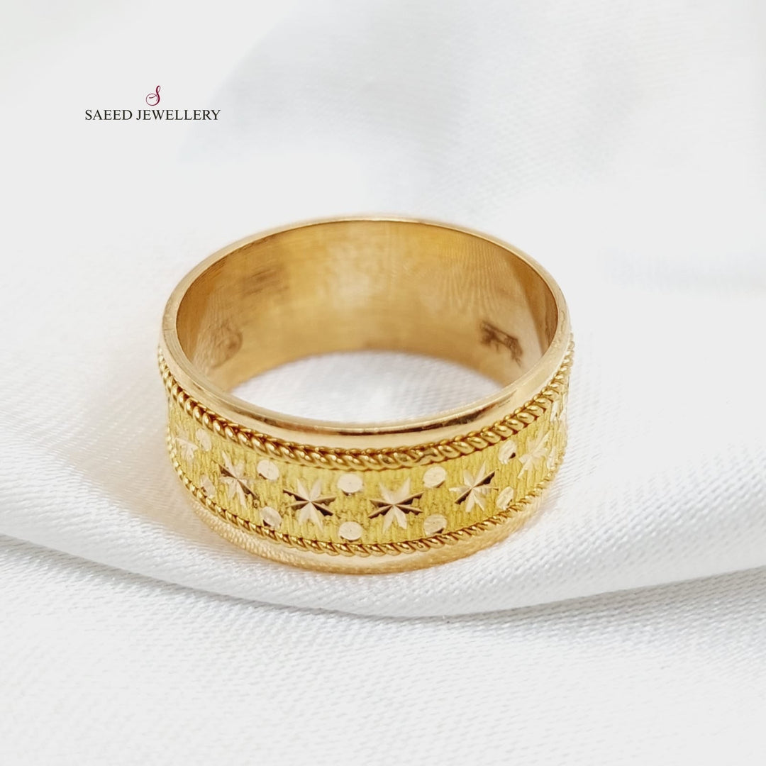 21K Gold CNC Engraved Wedding Ring by Saeed Jewelry - Image 7