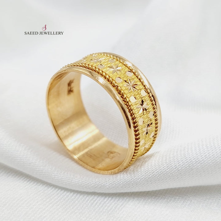 21K Gold CNC Engraved Wedding Ring by Saeed Jewelry - Image 5