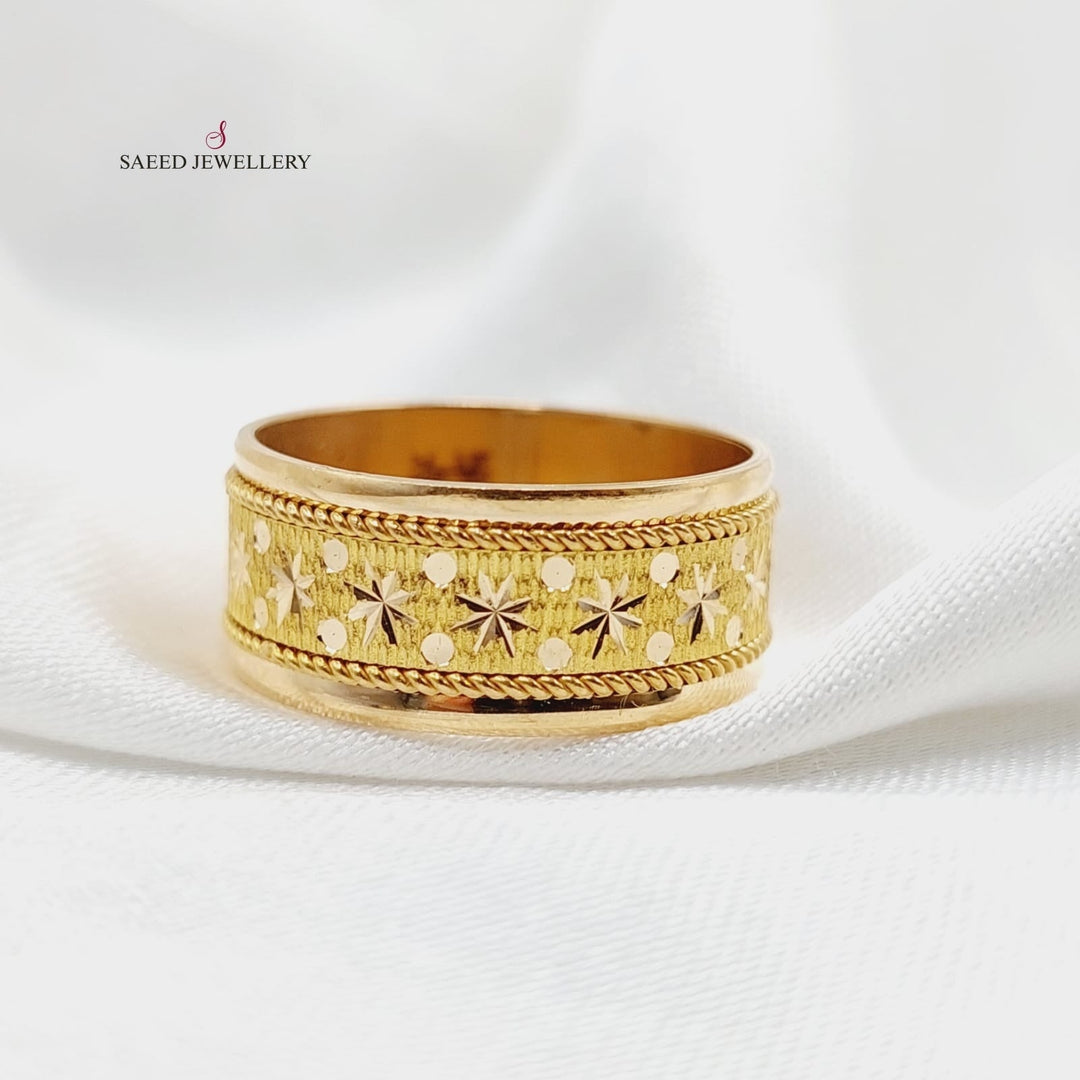 21K Gold CNC Engraved Wedding Ring by Saeed Jewelry - Image 6