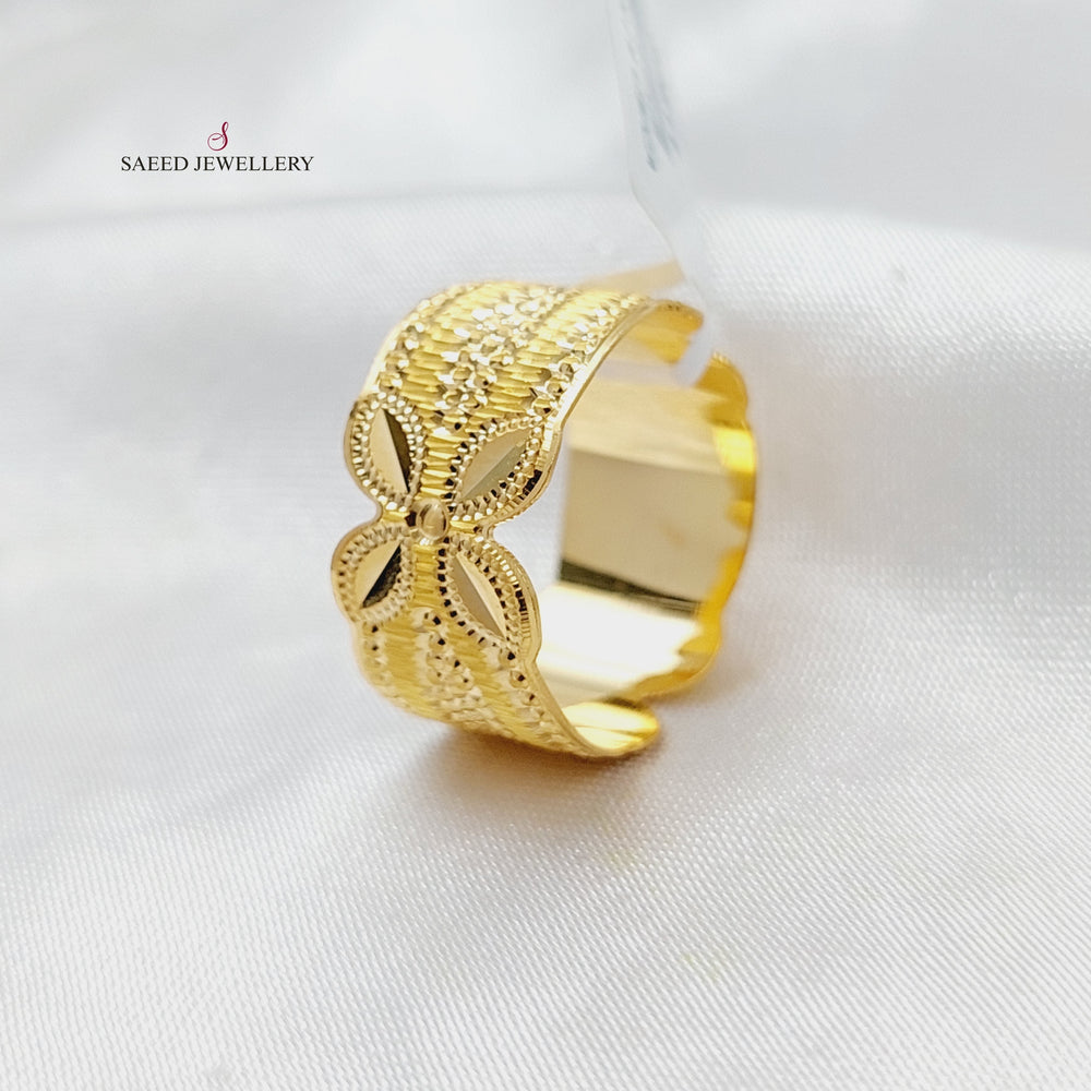 21K Gold CNC Rose Wedding Ring by Saeed Jewelry - Image 2