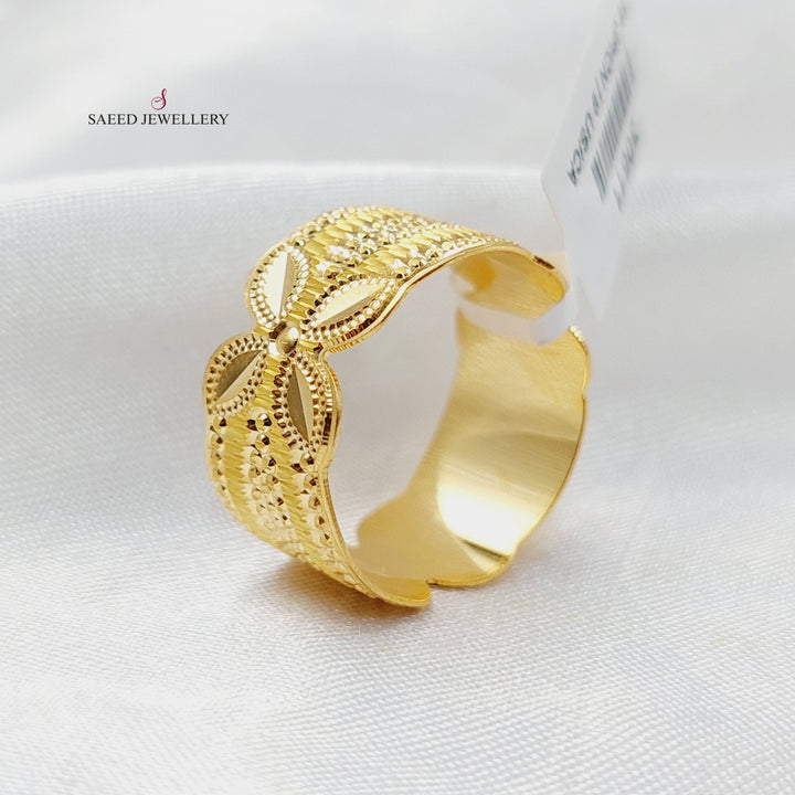 21K Gold CNC Rose Wedding Ring by Saeed Jewelry - Image 3