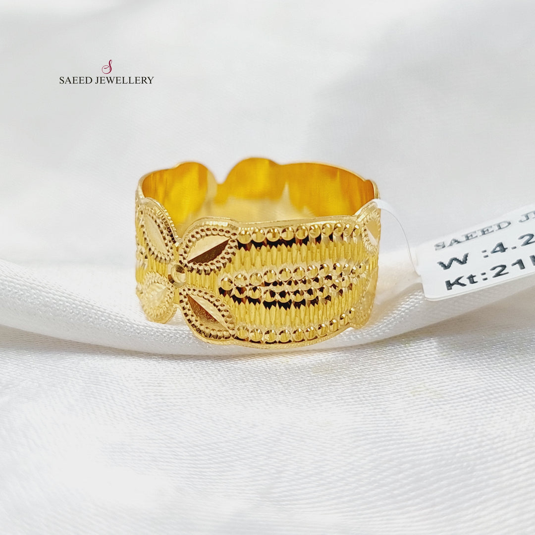 21K Gold CNC Rose Wedding Ring by Saeed Jewelry - Image 4