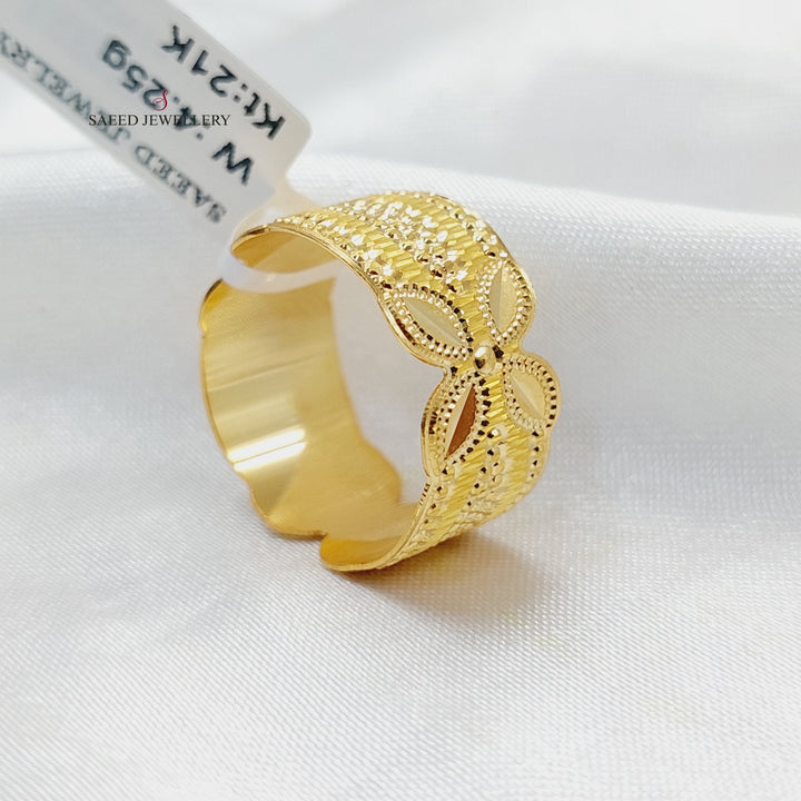 21K Gold CNC Rose Wedding Ring by Saeed Jewelry - Image 5