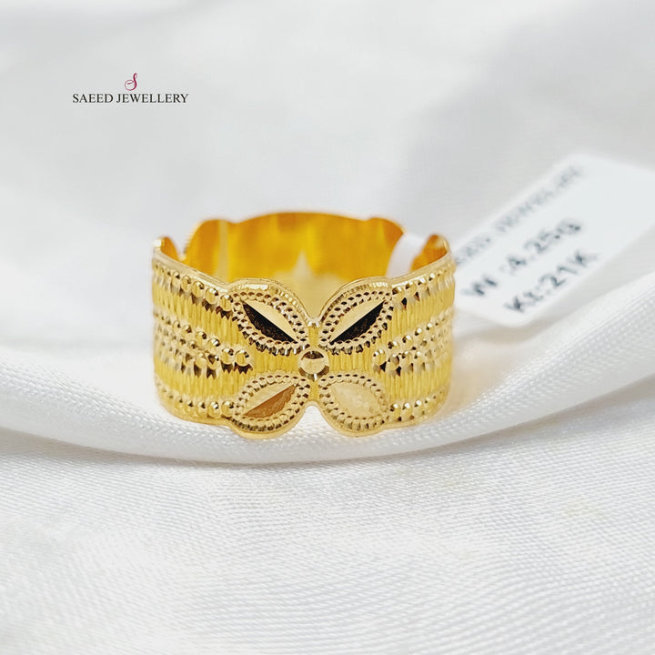 21K Gold CNC Rose Wedding Ring by Saeed Jewelry - Image 6