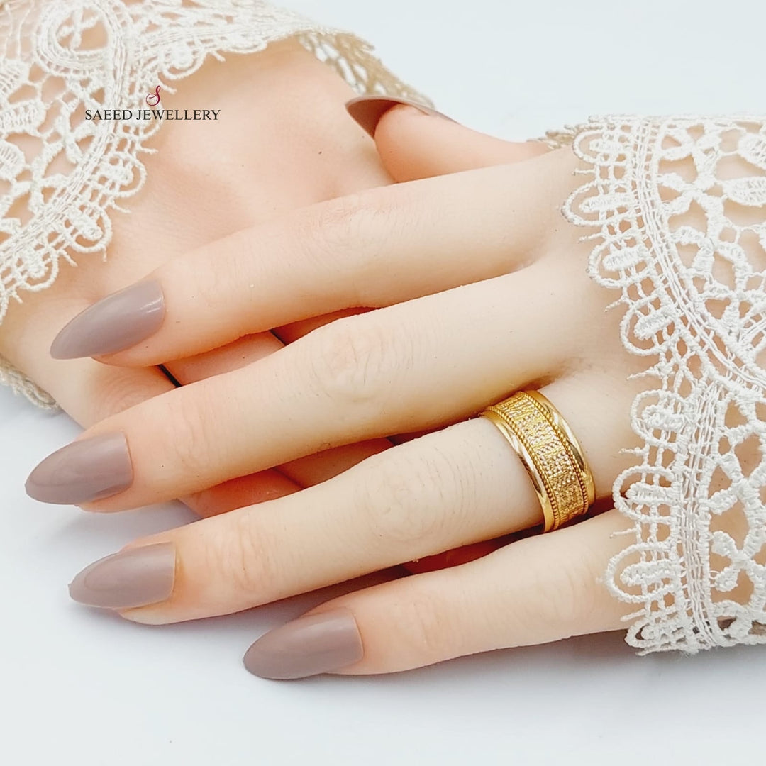 21K Gold CNC Virna Wedding Ring by Saeed Jewelry - Image 5